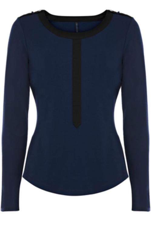 Karen Millen colour block shirt 36, Kleding | Dames, Tops, Zo goed als nieuw, Maat 36 (S), Blauw, Lange mouw, Ophalen of Verzenden