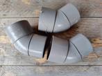 PVC HWA bocht 80-45 (3 stuks) en 3 verschillende beugels, Bochten, Pvc, Ophalen of Verzenden, Zo goed als nieuw