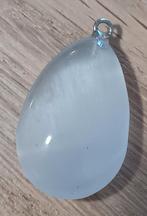 DC20 Ketting hangertje witte cats eye druppel 26x17mm, Overige voorstellingen, Verzenden, Wit, Nieuw