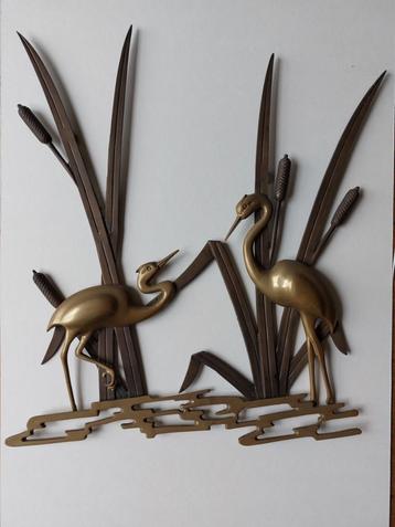 Messing Wanddecoratie Reigers  beschikbaar voor biedingen