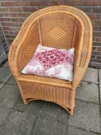 Boho bohemian rotan stoel fauteuil, Huis en Inrichting, Stoelen, Ophalen, Gebruikt, Bruin, Eén