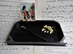 Antieke Engelse ebbenhouten met zilver kaptafel tray 1920, Ophalen of Verzenden, Zilver