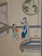 Chinese prent op zijde., Ophalen of Verzenden