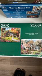 Falcon 2x 500 st woodland cottages, Ophalen of Verzenden, 500 t/m 1500 stukjes, Zo goed als nieuw