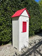 houten strandhuisje wit / rood dak, Ophalen, Met hangruimte, 50 tot 100 cm, Zo goed als nieuw