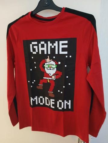  langarm truitje rode met kerstman game 158/164 beschikbaar voor biedingen