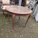 Brocante salontafel met glasplaat, Ophalen of Verzenden