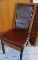 Lloyd Loom eetkamerstoel. met leer, Ophalen, Bruin, Nieuw, Eén
