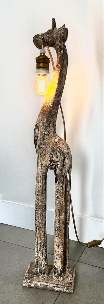 Houten Giraffe Lamp met LED - Kinderkamer Decoratie beschikbaar voor biedingen