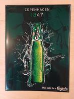 Carlsberg Beer Origineel Reclamebord Metaal Met Reliéf, Ophalen, Gebruikt, Reclamebord, Plaat of Schild, Overige merken