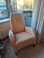 Crème Lederen Fauteuil - Comfortabel!, Huis en Inrichting, Fauteuils, Ophalen, 75 tot 100 cm, Leer