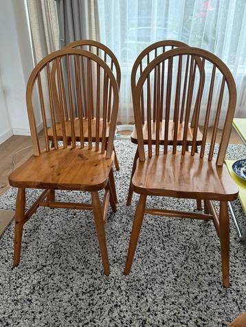 Houten spijlen stoelen 4 stuks scandinavische look beschikbaar voor biedingen