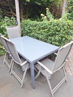 Tuinset met 4 tuinstoelen, Ophalen, 4 zitplaatsen, Gebruikt, Aluminium