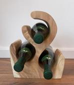Handgemaakt houten wijnrek van Suar-Hout 3 flessen - mini, Nieuw, Ophalen of Verzenden, Hout