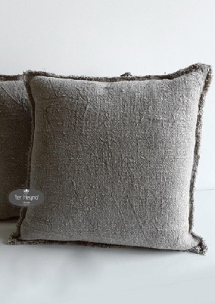 Shabby linnen kussen naturel stof stoer sober landelijk, Huis en Inrichting, Woonaccessoires | Kussens, Nieuw, Vierkant, Verzenden