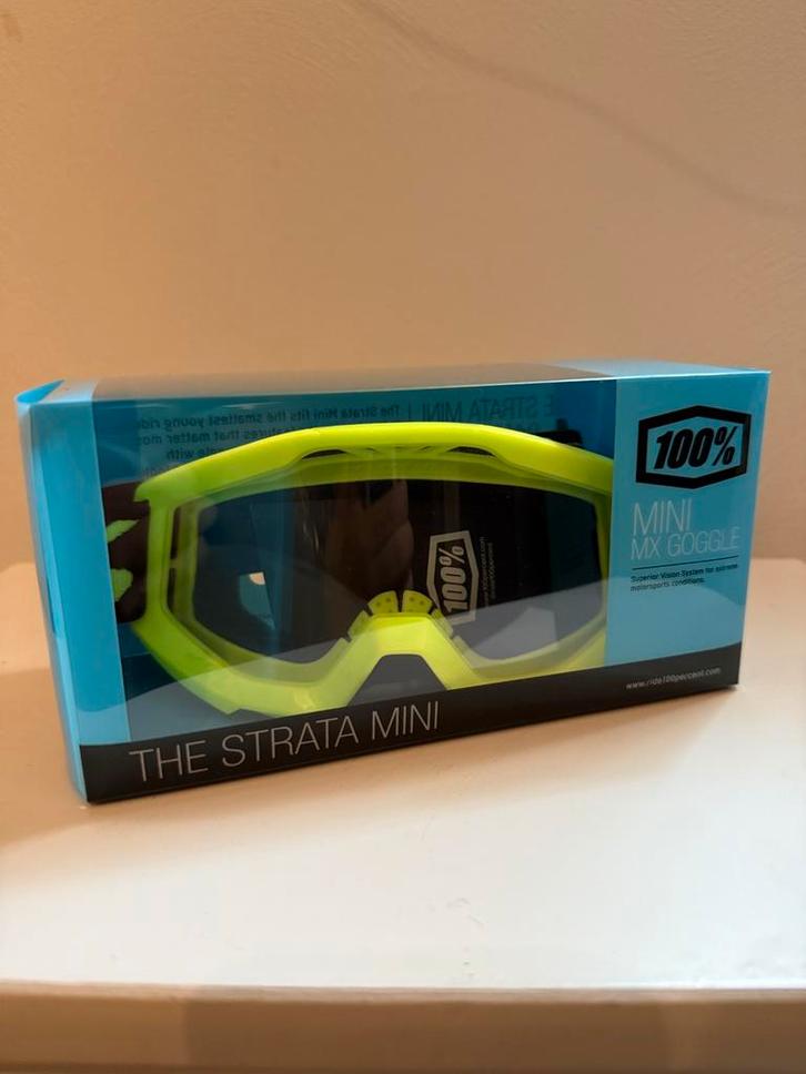 100% MX Goggle Strata Mini - Helder, Fietsen en Brommers, Brommerhelmen, Nieuw, Ophalen of Verzenden