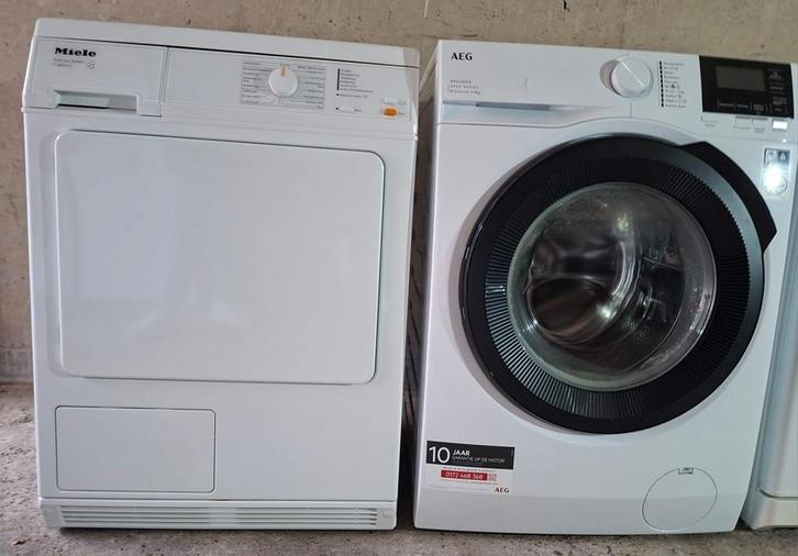 AEG Wasmachine & Miele Condensdroger - Topconditie!, Witgoed en Apparatuur, Wasmachines, Zo goed als nieuw, Voorlader, 8 tot 10 kg
