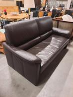 Donkerbruin leren 2,5 zitsbank, Ophalen, Gebruikt, 150 tot 200 cm, Tweepersoons