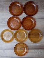 Vintage 8 Arcoroc Sierra Amber platte  borden 21,5 cm, Huis en Inrichting, Keuken | Servies, Gebruikt, Ophalen of Verzenden, Glas