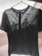 Donkergroen opengewerkt t- shirt, Denham, maat S € 25,00, Denham, Ophalen of Verzenden, Zo goed als nieuw, Korte mouw