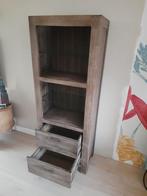 Houten vitrine/ ladekast, Ophalen, 50 tot 100 cm, Zo goed als nieuw, Met lade(s)