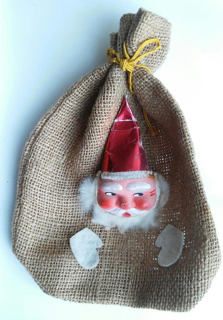 Oude Kerstmis Kerstman candycontainer vilt composit, Diversen, Kerst, Zo goed als nieuw, Ophalen of Verzenden