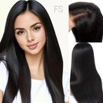 28” Human Hair steil Pruik | 4x4 Lace Closure, Ophalen of Verzenden, Nieuw, Pruik of Haarverlenging