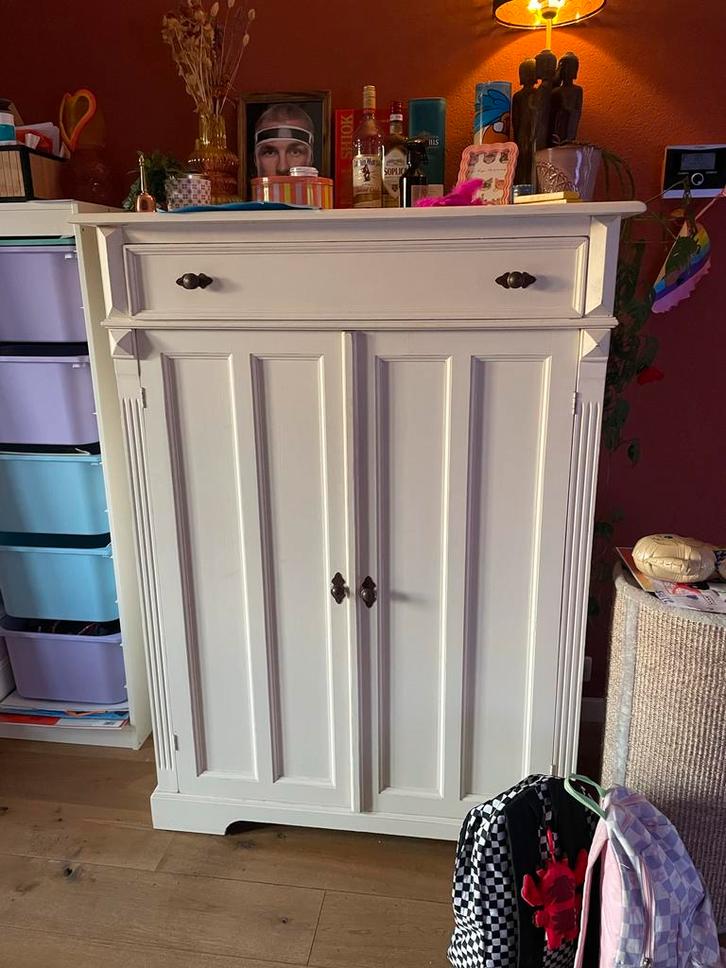 Brocante Kast met Lade, Antiek en Kunst, Antiek | Meubels | Kasten, Ophalen of Verzenden