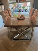 Kensington eettafel 200x100 , met glasplaat, Huis en Inrichting, Ophalen, Gebruikt, 200 cm of meer, 50 tot 100 cm