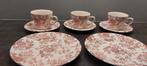 Engelse borden met bloemen /rose tinten/serviesdelen divers, Antiek en Kunst, Ophalen of Verzenden