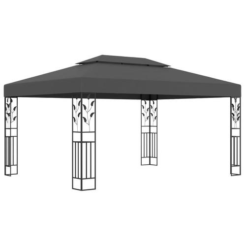 Prieel met dubbel dak 3x4 m antraciet gratis bezorgd, Tuin en Terras, Partytenten, Nieuw, Paviljoen, 2 meter of meer, Minder dan 5 meter