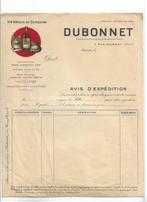 logo dubonnet paris  quinquina  kat met fles drank  1910, Verzenden, Overige typen