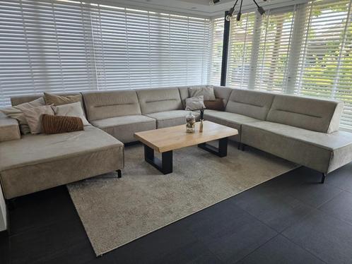 Bank, Huis en Inrichting, Banken | Bankstellen, Gebruikt, Hoekbank, Vierpersoons of meer, 300 cm of meer, Minder dan 75 cm, Leer