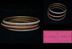 3 vintage messing armbanden met inleg 70s - K3LH-P2Z1, Sieraden, Tassen en Uiterlijk, Armbanden, Ophalen of Verzenden