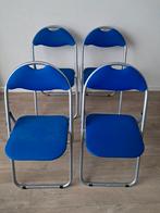 klapstoelen, Huis en Inrichting, Stoelen, Ophalen, Gebruikt, Blauw, Vier