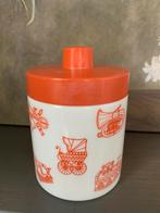 Vintage Opaline Melkglas Pot met Draaidop, Ophalen of Verzenden