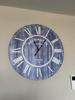 Grote stoere blauwe klok 80cm, Huis en Inrichting, Woonaccessoires | Klokken, Ophalen, Zo goed als nieuw, Analoog, Wandklok