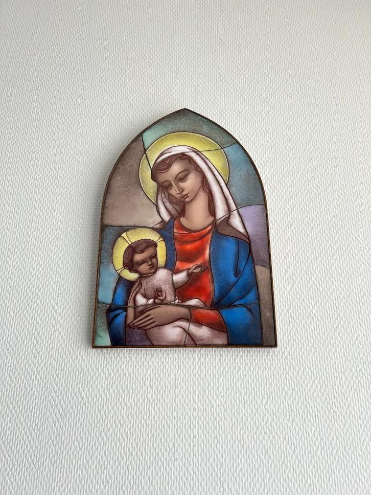 zeldzame Opaline/ Maria en Kind / onze lieve vrouw en baby, Antiek en Kunst, Antiek | Religie, Ophalen
