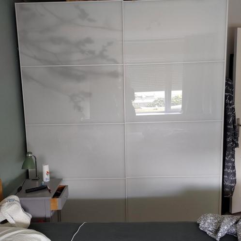 Pax schuifdeuren van melkglas, Huis en Inrichting, Kasten | Kledingkasten, Zo goed als nieuw, 200 cm of meer, Ophalen