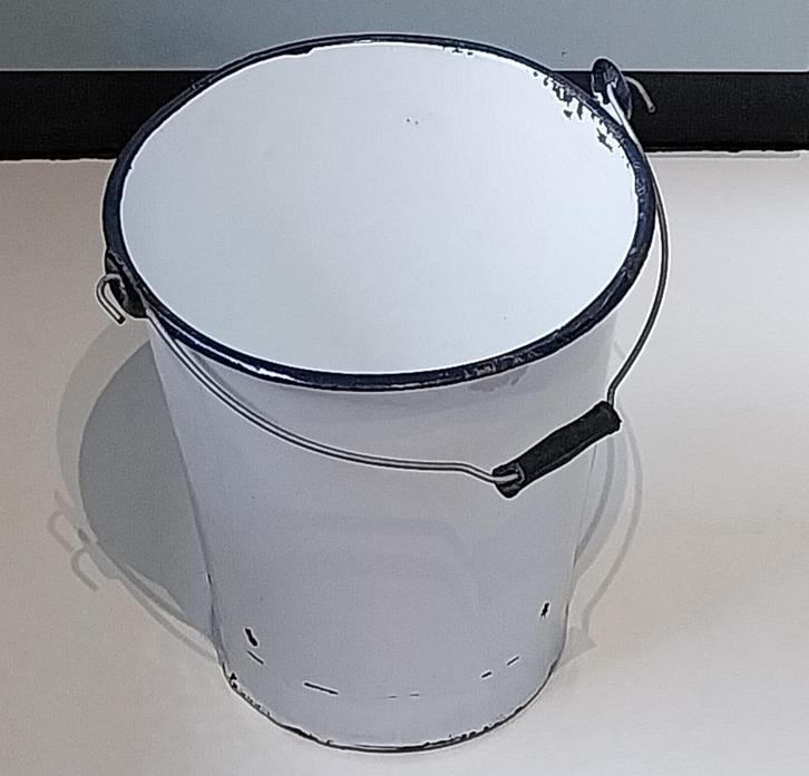 Emaille witte 10 liter emmer, Antiek en Kunst, Antiek | Emaille, Ophalen of Verzenden