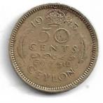 Ceylon 50 cents 1943, Verzenden, Zuid-Azië