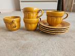 Retro koffiekopjes en schotels set van 4 puntgaaf, Ophalen of Verzenden, Zo goed als nieuw, Overige stijlen, Kop(pen) en/of Schotel(s)
