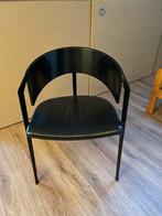 Vier eetkamerstoelen, Huis en Inrichting, Stoelen, Ophalen, Gebruikt, Zwart, Leer