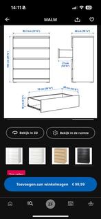 Ikea Malm ladekast zwart - Zo goed als nieuw!, Huis en Inrichting, Kasten | Ladekasten, Overige materialen, 5 laden of meer, 100 tot 150 cm
