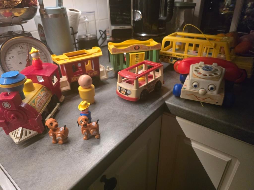Fisher Price, trein, bus, telefoon etc, Ophalen, Gebruikt