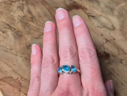 14 karaat gouden ring, topaas en diamant, Sieraden, Tassen en Uiterlijk, Ringen, Gebruikt, Dame, 17 tot 18, Goud, Goud, Met edelsteen
