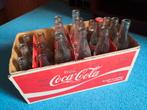 Doos met diverse coca cola flessen. Jaren 80, Verzamelen, Gebruikt, Ophalen of Verzenden