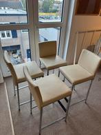 4 Leren Barkrukken - Goede Staat - Baarn, Ophalen, Gebruikt, Met voetsteun, 60 tot 90 cm