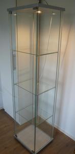 staande glazen vitrine met verlichting hxbxd 163x40x35 cm, Ophalen, Minder dan 50 cm, Met deur(en), 150 tot 200 cm