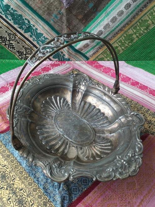 Mooie antieke fruitschaal uit Engeland van silverplate 29 cm, Antiek en Kunst, Antiek | Woonaccessoires, Ophalen of Verzenden